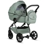 bērnu rati 2in1 Uno 5 Plus Leather 039 sage kulba ar somu
