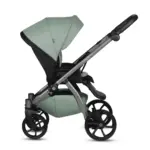 bērnu rati 2in1 Uno 5 Plus Leather 039 sage sporta daļa pretēji braukšanas virzienam