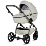 bērnu rati 2in1 Uno 5 Plus Leather 168 black sesame kulba no priekšas