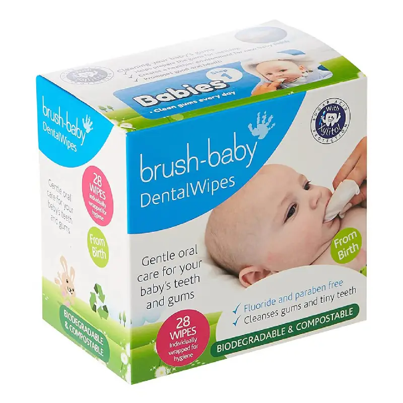 Brush-baby smaganu salvetītes DentalWipes BRB242