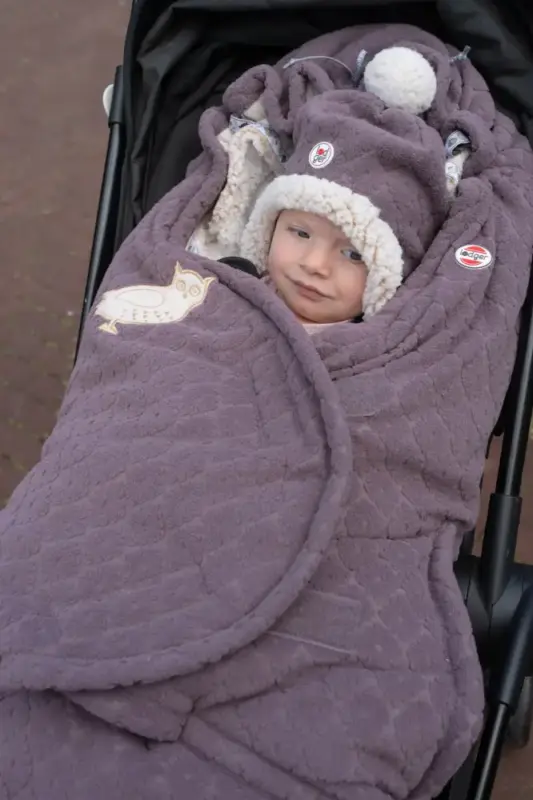 Guļammaiss bērnu ratiem Lodger Bunker Fleece mauve ar bērnu