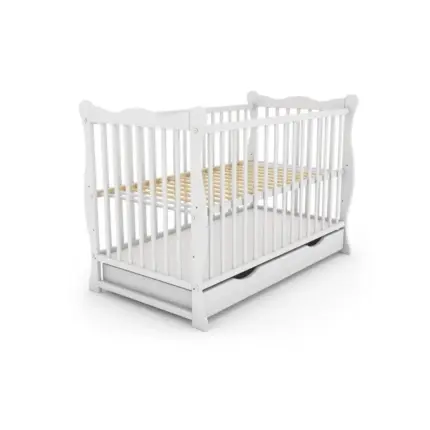 bērnu gultiņa Julija ar atvilktni balta kopskats