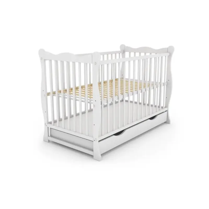 bērnu gultiņa Julija ar atvilktni balta kopskats