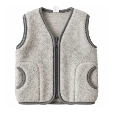 Merino vilnas veste Lorita 80 cm, pelēka