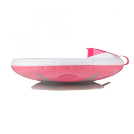 Siltumu uzturošs šķīvis BabyOno 1070/02 Pink no sāna