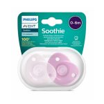 Philips Avent Soothie silikona māneklītis ar silikona vairogu, 0-6M, 2 gab., meitenēm 099/22
