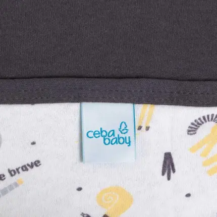 Bērnu pleds Ceba Baby Dark Grey + Elephant audums