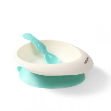 Bļoda ar piesūcekni un karoti BabyOno Mint 1077/03