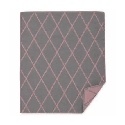 Kokvilnas bērnu pleds Womar Zaffiro 75×100 cm Grey / Pink izklāts