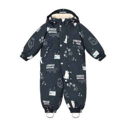 Bērnu ziemas kombinezons Leokid Hero Forest Bathing Dark Grey 86–92 cm