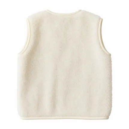 Merino vilnas veste Lorita 68 cm, Ecru skats no aizmugures
