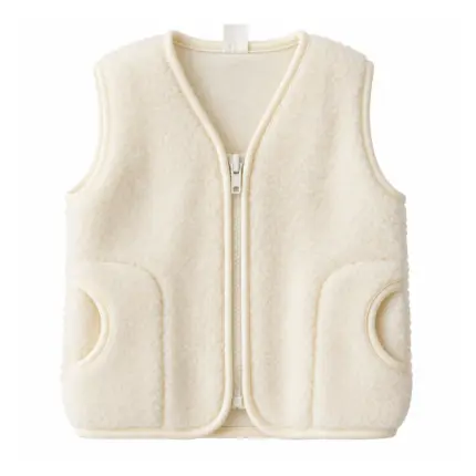Merino vilnas veste Lorita 74 cm, Ecru