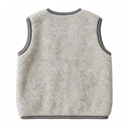 Merino vilnas veste Lorita 74 cm, pelēka skats no aizmugures