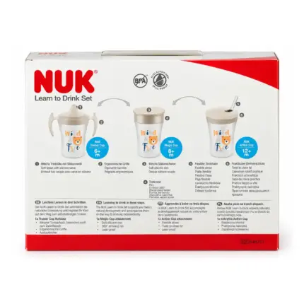 Mācību krūzītes komplekts NUK Learn to Drink 230 ml, 6M+