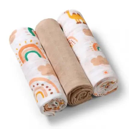 Muslīna autiņi BabyOno 70×70 cm, 3 gab. – Rust 348/08