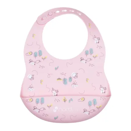 Silikona priekšautiņš Nord baby Pink Fox kopskats