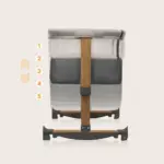 zīdaiņu gultiņa Lionelo Leonie grey stone augstuma pozīcijas