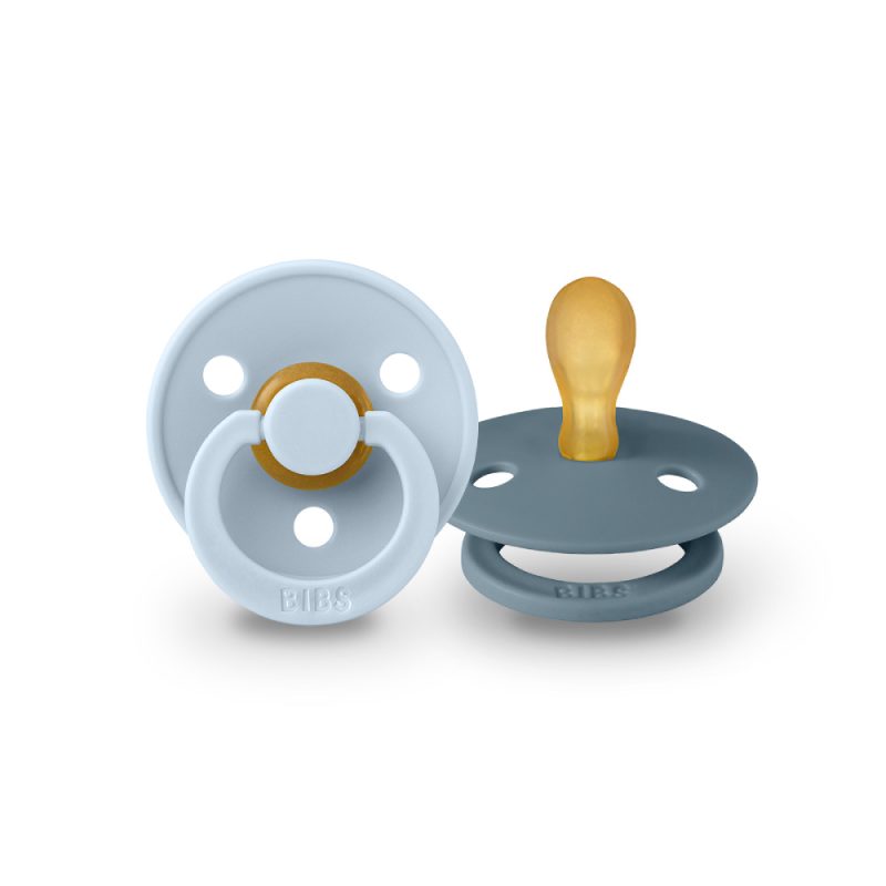 BIBS Colour simetrisks knupītis 0-6 m, 2 gab., Baby Blue / Petrol