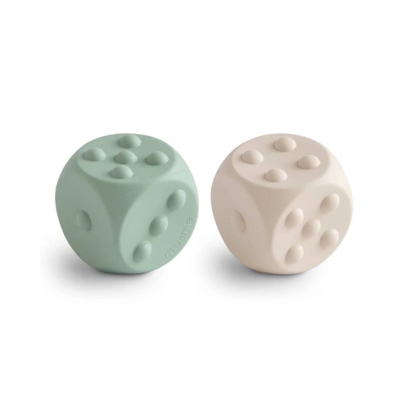 Silikona metamie kauliņi 2gab. MDPT-1003 Cambrige blue/Shifting sands, Mushie