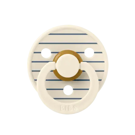 BIBS Studio apaļais knupītis Pin Ivory Steel Blue Mix