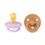 BIBS Colour apaļais knupītis 6-18 m, 2 gab., Violet Sky / Pumpkin