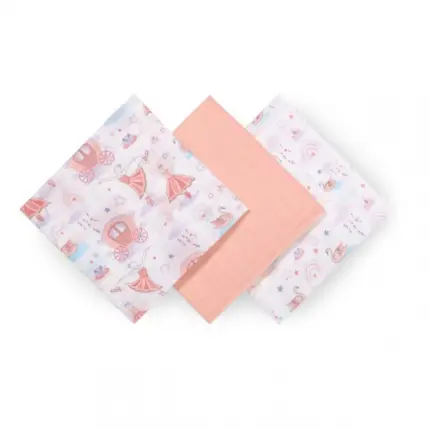 Muslīna autiņi BabyOno 70×70 cm, 3 gab. – Pink 348/11 izpakoti