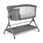 Zīdaiņu gultiņa Lionelo Leonie Plus Grey stone atvērts sāns