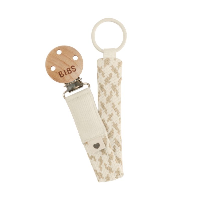 Bibs Paci Braid mānekļa turētājs - pīta siksniņa, Ivory / Vanilla