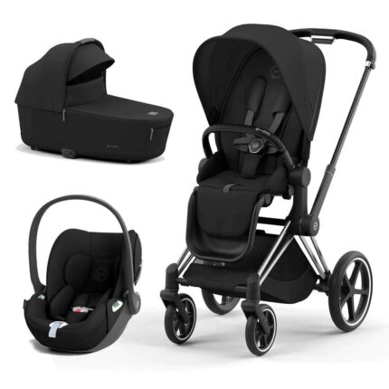 Cybex Priam V4 ratu komplekts 3in1 Sepia Black, Chrome Black rāmis, Cloud T autokrēsls