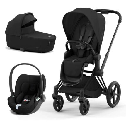 Cybex Priam V4 ratu komplekts 3in1 Sepia Black, Matt black rāmis, Cloud T autokrēsls