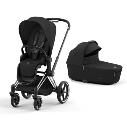 Cybex Priam V4 ratu komplekts 2in1 Sepia Black, Chrome Black rāmis