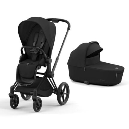 Cybex Priam V4 ratu komplekts 2in1 Sepia Black, Matt black rāmis