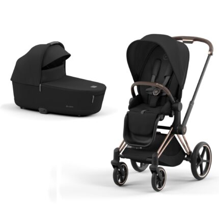 Cybex Priam V4 ratu komplekts 2in1 Sepia Black, Rose gold rāmis