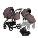 Bērnu rati 3in1 Uno 5 Plus essential 159 cocoa kulba ar sporta daļu un autokrēslu