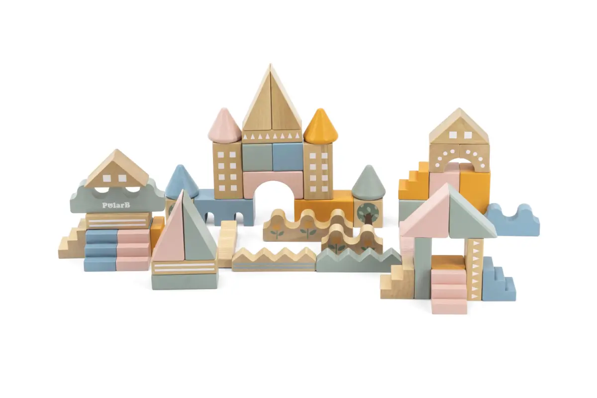 PolarB koka klucīšu komplekts Pilsēta kopskats