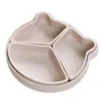 Silikona šķīvis ar nodalījumiem Beige, Nordbaby