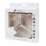 Silikona šķīvis ar nodalījumiem Beige, Nordbaby