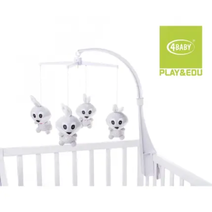 Muzikālais karuselis gultiņai 4Baby Rabbits pie gultiņas