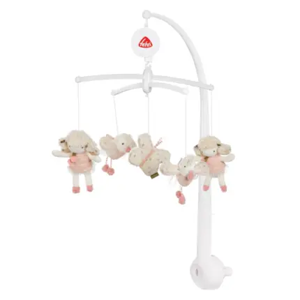 Muzikālais karuselis gultiņai Fehn Land pink kopskats