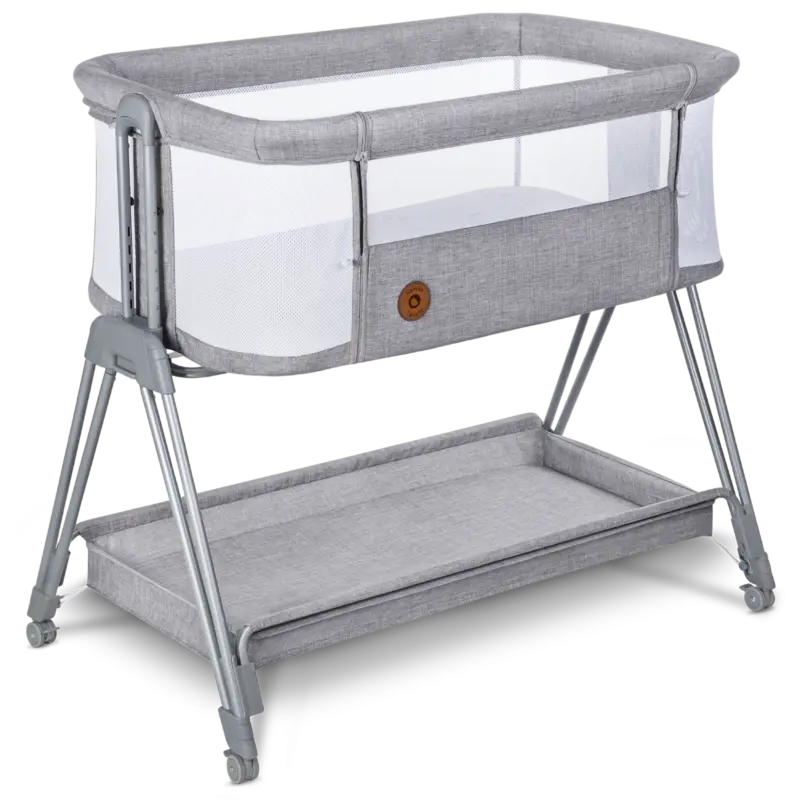 Zīdaiņu gultiņa Lionelo Luna Grey concrete kopskats