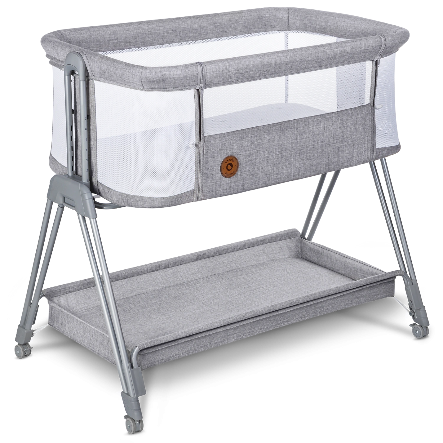 zidainu-gultina-lionelo-luna-grey-concrete-kopskats Zīdaiņu gultiņa Lionelo Luna Grey concrete kopskats