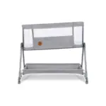 Zīdaiņu gultiņa Lionelo Luna Grey concrete skats no sāna