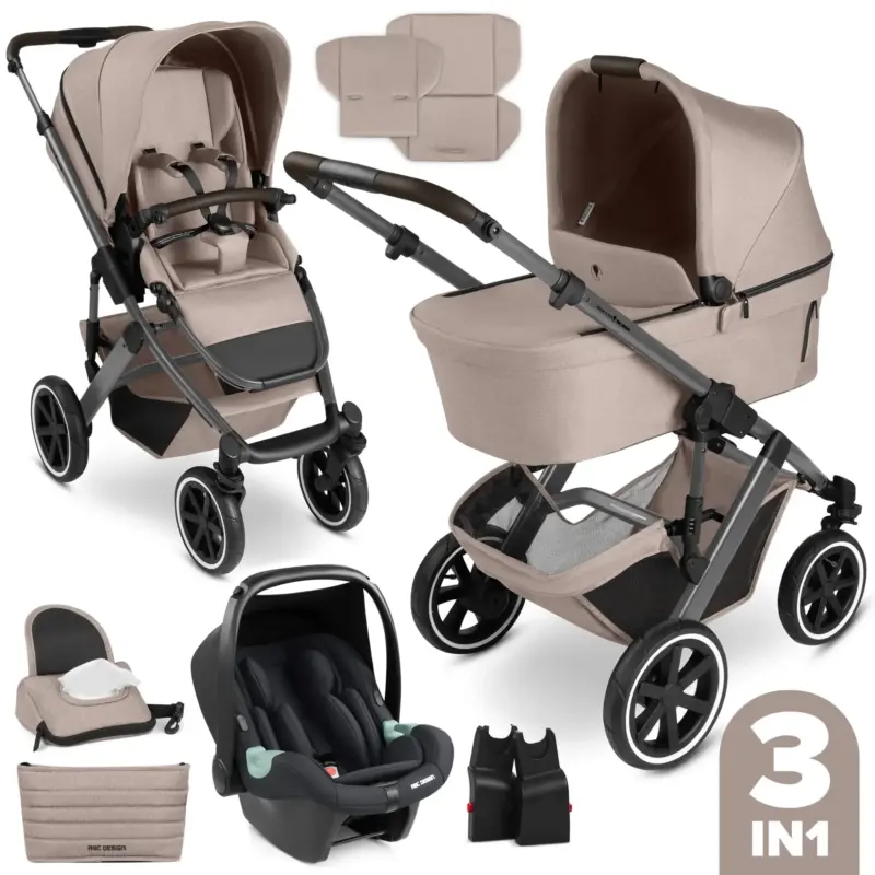 Bērnu rati 3in1 ABC Design Salsa 5 air, Camel