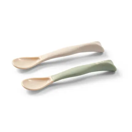 Elastīgas karotes bērniem Babyono 1066/07 beige green kopskats