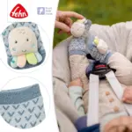 Zeķes ar grabulīšiem Fehn Octopus Blue mazulim kājās