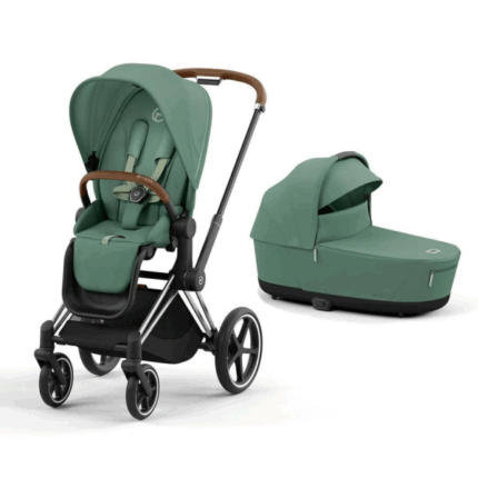 Cybex Priam V4 ratu komplekts 2in1 Leaf Green, Chrome Brown rāmis
