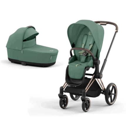 Cybex Priam V4 ratu komplekts 2in1 Leaf Green, Rose gold rāmis