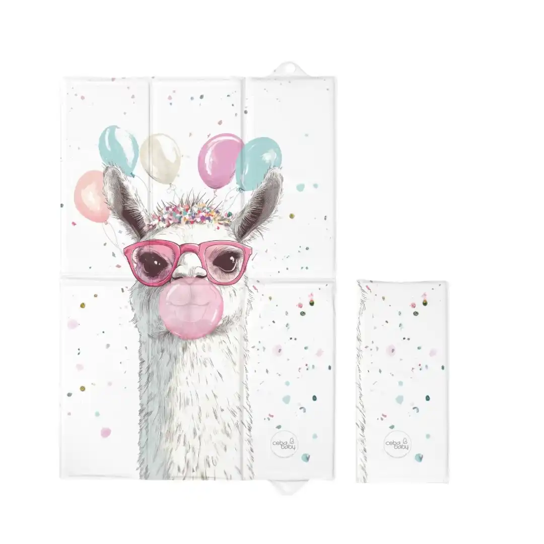 saliekams-partinamais-matracitis-ceba-baby-crazy-lama-60x40-01 Saliekams pārtinamais matracītis Ceba Baby Crazy Lama 60 × 40 cm