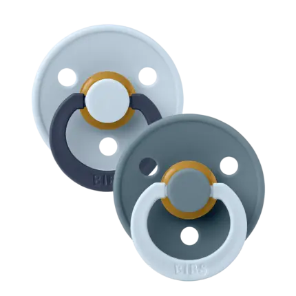 BIBS Studio Fusion apaļais knupītis Baby blue / Petrol