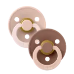 BIBS Studio Fusion apaļais knupītis Blush / Woodchuck